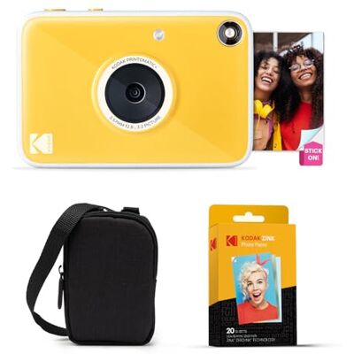 Kodak Printomatic+ Sofortbild Digitalkamera Starter-Set mit Tasche und 20er Zink-Fotopapier – 10MP, RGB-LED, Vollfarbfotos – Gelb Kodak Printomatic+ Sofortbild Digitalkamera Starter-Set mit Tasche und 20er Zink-Fotopapier – 10MP, RGB-LED, Vollfarbfotos – Gelb