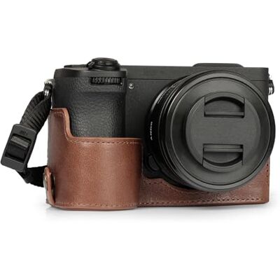 MegaGear Echtleder-Halbkameratasche für Sony Alpha a6700 – Stilvoll und schützend (Braun) MegaGear Echtleder-Halbkameratasche für Sony Alpha a6700 – Stilvoll und schützend (Braun)