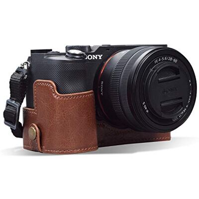 MegaGear MG1955 Ever Ready Echtleder Kamera-Halbtasche mit Trageriemen kompatibel mit Sony Alpha 7C Braun MegaGear MG1955 Ever Ready Echtleder Kamera-Halbtasche mit Trageriemen kompatibel mit Sony Alpha 7C Braun