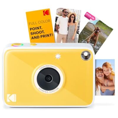 Kodak Printomatic+ Sofortbild-Digitalkamera, Zink-Fotopapier 2x3 (5,1x7,5 cm) 10 MP, RGB-LED, druckt Farbfotos, Gelb Kodak Printomatic+ Sofortbild-Digitalkamera, Zink-Fotopapier 2x3 (5,1x7,5 cm) 10 MP, RGB-LED, druckt Farbfotos, Gelb