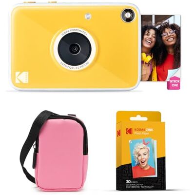 Kodak Printomatic+ Sofortbild Digitalkamera Starter-Set mit Tragetasche (Rosa) und 20er Zink-Fotopapier – 10MP, Vollfarbfotos, RGB-LED-Statusanzeige – Gelb Kodak Printomatic+ Sofortbild Digitalkamera Starter-Set mit Tragetasche (Rosa) und 20er Zink-Fotopapier – 10MP, Vollfarbfotos, RGB-LED-Statusanzeige – Gelb