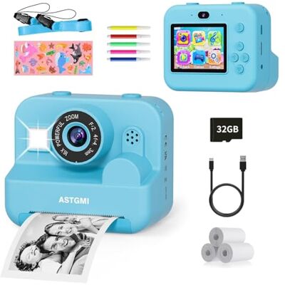 ASTGMI Sofortbildkamera, 12 MP, Selfie-Kamera, Instanea, 1080p, 6,1 cm (2,4 Zoll), HD-Videokamera für Kinder, mit SD-Karte von 32 GB, Geschenke zur Kommunion für Mädchen von 3 bis 12 Jahren, Geburtstag, ASTGMI Sofortbildkamera, 12 MP, Selfie-Kamera, Instanea, 1080p, 6,1 cm (2,4 Zoll), HD-Videokamera für Kinder, mit SD-Karte von 32 GB, Geschenke zur Kommunion für Mädchen von 3 bis 12 Jahren, Geburtstag,