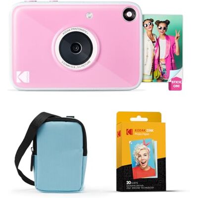 Kodak Printomatic+ Sofortbild Digitalkamera Starter-Set mit Tragetasche (Blau) und 20er Zink-Fotopapier – 10MP, Vollfarbfotos, RGB-LED-Statusanzeige – Rosa Kodak Printomatic+ Sofortbild Digitalkamera Starter-Set mit Tragetasche (Blau) und 20er Zink-Fotopapier – 10MP, Vollfarbfotos, RGB-LED-Statusanzeige – Rosa