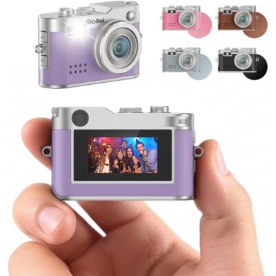 Rollei Digital Minikamera Vintage Lila 1080P FHD Kleine Retro Digitalkamera Mini Keychain Kamera mit 0,96 Zoll Farbbildschirm 2MP Daumenkamera Kompakte Fotokamera mit Blitz & Aufzeichnung Rollei Digital Minikamera Vintage Lila 1080P FHD Kleine Retro Digitalkamera Mini Keychain Kamera mit 0,96 Zoll Farbbildschirm 2MP Daumenkamera Kompakte Fotokamera mit Blitz & Aufzeichnung