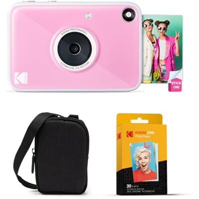 Kodak Printomatic+ Sofortbild Digitalkamera Starter-Set mit Tasche und 20er Zink-Fotopapier – 10MP, RGB-LED, Vollfarbfotos – Rosa Kodak Printomatic+ Sofortbild Digitalkamera Starter-Set mit Tasche und 20er Zink-Fotopapier – 10MP, RGB-LED, Vollfarbfotos – Rosa