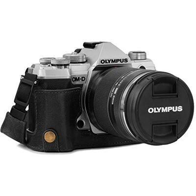MegaGear MG1864 Ever Ready Kameratasche für Olympus OM-D E-M5 Mark III, Echtleder, Schwarz MegaGear MG1864 Ever Ready Kameratasche für Olympus OM-D E-M5 Mark III, Echtleder, Schwarz