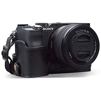 MegaGear MG1954 Ever Ready Echtleder Kamera-Halbtasche mit Trageriemen kompatibel mit Sony Alpha 7C Schwarz MegaGear MG1954 Ever Ready Echtleder Kamera-Halbtasche mit Trageriemen kompatibel mit Sony Alpha 7C Schwarz