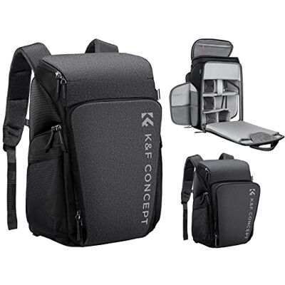 K&F CONCEPT Kamerarucksack, Fotorucksack für Fotografen, Kamerarucksack mit 15.6 Zoll-Laptopfach, kompatibel für Canon/Nikon/Sony/DJI Mavic Drone (Alpha Rucksack 25L), Grau K&F CONCEPT Kamerarucksack, Fotorucksack für Fotografen, Kamerarucksack mit 15.6 Zoll-Laptopfach, kompatibel für Canon/Nikon/Sony/DJI Mavic Drone (Alpha Rucksack 25L), Grau