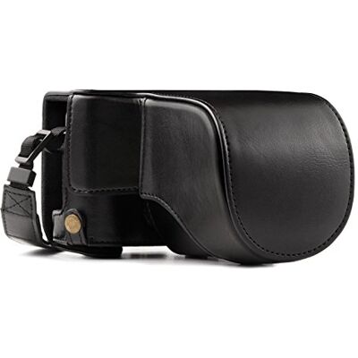 MegaGear Fujifilm X-A5, X-A3, X-A2, X-A1, X-M1 Ledertasche mit Gurt für Kamera, Schwarz MegaGear Fujifilm X-A5, X-A3, X-A2, X-A1, X-M1 Ledertasche mit Gurt für Kamera, Schwarz