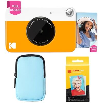 Kodak Printomatic Vollfarb-Sofortdruckkamera-Starterpaket + Softcase + Zink-Fotopapier (20er-Pack) – Bunte Fotos auf 2 x 3 Zoll großem Klebepapier – Gelb Kodak Printomatic Vollfarb-Sofortdruckkamera-Starterpaket + Softcase + Zink-Fotopapier (20er-Pack) – Bunte Fotos auf 2 x 3 Zoll großem Klebepapier – Gelb