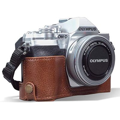 MegaGear MG1935 Ever Ready Echtleder Kamera-Halbtasche mit Trageriemen kompatibel mit Olympus OM-D E-M10 Mark IV Braun MegaGear MG1935 Ever Ready Echtleder Kamera-Halbtasche mit Trageriemen kompatibel mit Olympus OM-D E-M10 Mark IV Braun