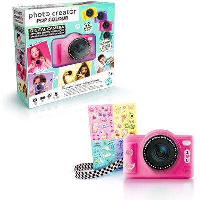 Canal Toys C Toys Digitalkamera für Kinder, Doppelobjektiv – kompakte Mini-Kamera in Rosa mit Selfiemodus für 8 Jahre – 32 Megapixel, LCD-Display, 20 Rahmen und 5 Filter, SD-Karte 4 GB inklusive Canal Toys C Toys Digitalkamera für Kinder, Doppelobjektiv – kompakte Mini-Kamera in Rosa mit Selfiemodus für 8 Jahre – 32 Megapixel, LCD-Display, 20 Rahmen und 5 Filter, SD-Karte 4 GB inklusive