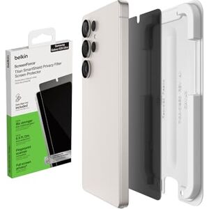 Belkin ScreenForce Titan SmartShield Schutzfolie mit Sichtschutz für Samsung Galaxy S26 Ultra, Kratzfest, Stoßfest, Anti-Fingerprint Folie, Ultradünn, Positionierungsschale zur Blasenfreien Anbringung Belkin ScreenForce Titan SmartShield Schutzfolie mit Sichtschutz für Samsung Galaxy S26 Ultra, Kratzfest, Stoßfest, Anti-Fingerprint Folie, Ultradünn, Positionierungsschale zur Blasenfreien Anbringung