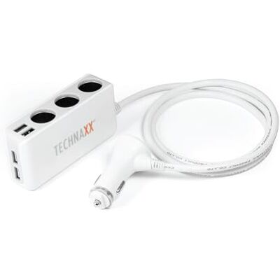 Technaxx Autoladegerät Halterung TE11 mit 4-Port USB-Anschlüssen und 3-fach Kfz-Verteiler für Smartphone/Tablet Technaxx Autoladegerät Halterung TE11 mit 4-Port USB-Anschlüssen und 3-fach Kfz-Verteiler für Smartphone/Tablet