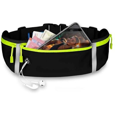 ONEFLOW Active Pro Laufgürtel für Samsung Galaxy S26 Plus Lauftasche mit 3 Fächern, Atmungsaktiv, Sport Handytasche zum Joggen, Handy Bauchtasche Wasserdicht, Running Belt, Schwarz ONEFLOW Active Pro Laufgürtel für Samsung Galaxy S26 Plus Lauftasche mit 3 Fächern, Atmungsaktiv, Sport Handytasche zum Joggen, Handy Bauchtasche Wasserdicht, Running Belt, Schwarz
