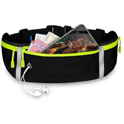 ONEFLOW Active Pro Laufgürtel für iPhone 17e Lauftasche mit 3 Fächern, Atmungsaktiv, Sport Handytasche zum Joggen, Handy Bauchtasche Wasserdicht, Running Belt, Schwarz ONEFLOW Active Pro Laufgürtel für iPhone 17e Lauftasche mit 3 Fächern, Atmungsaktiv, Sport Handytasche zum Joggen, Handy Bauchtasche Wasserdicht, Running Belt, Schwarz