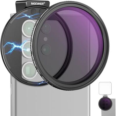 NEEWER 67mm Clip On Variable ND2-ND32 Handy Objektiv Filter Set Telefon Clip mit magnetischem Adapterring/Cold Shoe/Verriegelungsknopf HD Filter für iPhone 16 15 Pro Max 14 13 Galaxy S22 S23 S24 Ultra NEEWER 67mm Clip On Variable ND2-ND32 Handy Objektiv Filter Set Telefon Clip mit magnetischem Adapterring/Cold Shoe/Verriegelungsknopf HD Filter für iPhone 16 15 Pro Max 14 13 Galaxy S22 S23 S24 Ultra