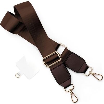 ONEFLOW Universal Handykette ohne Hülle zum Umhängen, Kette abnehmbar mit 2 Karabinern, Handyband extra breit längenverstellbar, Crossbody Nylon Handy Band, Chainless Rebel Strap, Braun ONEFLOW Universal Handykette ohne Hülle zum Umhängen, Kette abnehmbar mit 2 Karabinern, Handyband extra breit längenverstellbar, Crossbody Nylon Handy Band, Chainless Rebel Strap, Braun