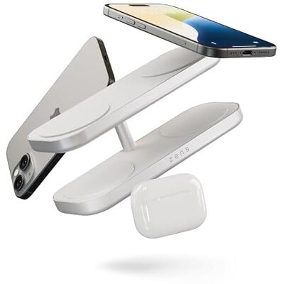 OtterBox Zens Quattro Wireless Charger Pro 4, MagSafe and Qi2 15 W Wireless Charger for iPhone, AirPods, Includes 65 W Power Adapter (EU, UK, US) and 1.5 M Integrated Cable, White OtterBox Zens Quattro Wireless Charger Pro 4, MagSafe and Qi2 15 W Wireless Charger for iPhone, AirPods, Includes 65 W Power Adapter (EU, UK, US) and 1.5 M Integrated Cable, White