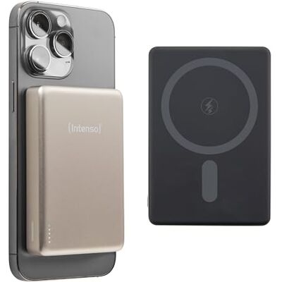 Intenso MW10000 Magnetische Powerbank 10000 mAh – MagSafe kompatibel, Wireless Charging 15W, USB-C PD 20W, Für iPhone & Android – Geprüft in Deutschland – Champagner Intenso MW10000 Magnetische Powerbank 10000 mAh – MagSafe kompatibel, Wireless Charging 15W, USB-C PD 20W, Für iPhone & Android – Geprüft in Deutschland – Champagner