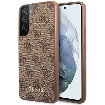 Guess Galaxy S23 Hülle - Gold Logo, Saffiano, Braun - Smartphone Hülle Guess Galaxy S23 Hülle - Gold Logo, Saffiano, Braun - Smartphone Hülle