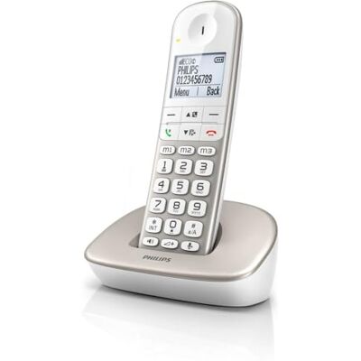 Philips XL4901S/23 Schnurloses Festnetztelefon, 4,9 cm (1,9 Zoll) Display, integrierter Lautsprecher, Freisprecheinrichtung, Anrufer-ID, Hintergrundbeleuchtung, Direktwahlfunktion, Weiß (kompatibel: Philips XL4901S/23 Schnurloses Festnetztelefon, 4,9 cm (1,9 Zoll) Display, integrierter Lautsprecher, Freisprecheinrichtung, Anrufer-ID, Hintergrundbeleuchtung, Direktwahlfunktion, Weiß (kompatibel: