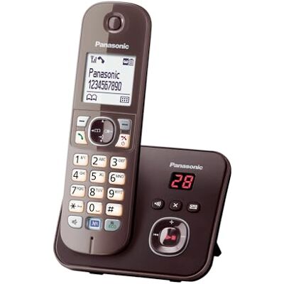 Panasonic KX-TG6821GA DECT Schnurlostelefon mit Anrufbeantworter (strahlungsarm, Eco-Modus, Gap Telefon, Festnetz, Anrufsperre) Mocca-braun Panasonic KX-TG6821GA DECT Schnurlostelefon mit Anrufbeantworter (strahlungsarm, Eco-Modus, Gap Telefon, Festnetz, Anrufsperre) Mocca-braun