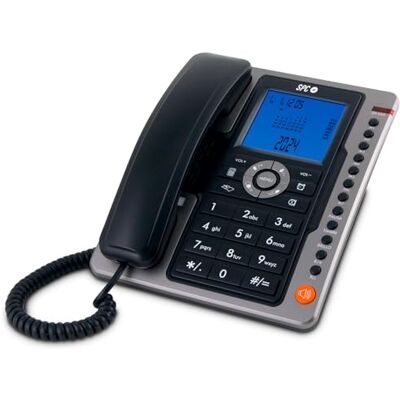 SPC Office Pro Tischtelefon mit großem, beleuchtetem, batteriebetriebenem Display, 7 Speicherplätzen, Anrufer-ID und Freisprecheinrichtung Schwarz SPC Office Pro Tischtelefon mit großem, beleuchtetem, batteriebetriebenem Display, 7 Speicherplätzen, Anrufer-ID und Freisprecheinrichtung Schwarz