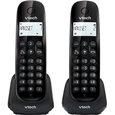 VTech CS1401 DECT Schnurloses Telefon 2 Mobilteile mit Anrufersperre, Freisprecheinrichtung, Anrufererkennung/Anklopffunktion, Hintergrundbeleuchtung Display, ECO-Modus Geringe Strahlung, Schwarz VTech CS1401 DECT Schnurloses Telefon 2 Mobilteile mit Anrufersperre, Freisprecheinrichtung, Anrufererkennung/Anklopffunktion, Hintergrundbeleuchtung Display, ECO-Modus Geringe Strahlung, Schwarz