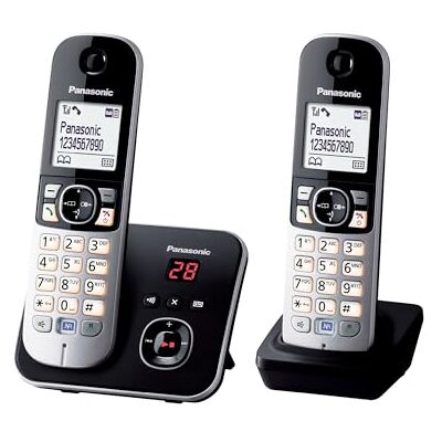 Panasonic KX-TG6822GB DECT Schnurlostelefon mit Anrufbeantworter (strahlungsarm, Eco-Modus, Gap Telefon, Festnetz, Anrufsperre, Duo) schwarz Panasonic KX-TG6822GB DECT Schnurlostelefon mit Anrufbeantworter (strahlungsarm, Eco-Modus, Gap Telefon, Festnetz, Anrufsperre, Duo) schwarz
