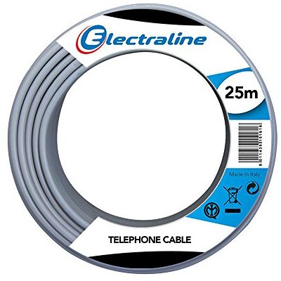 Electraline Telefonkabel 1 Paar + Erde 25 mt Grau Electraline Telefonkabel 1 Paar + Erde 25 mt Grau