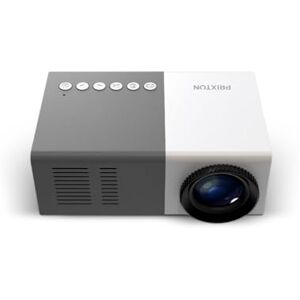 PRIXTON Cinema Mini Beamer Tragbarer Projektor, Leuchtdioden, QVGA, 900 Lumen, Anschluss HDMI/USB/SD/Aux in/AV in, Inklusive Lautsprecher und Fernbedienung, Weiß Grau PRIXTON Cinema Mini Beamer Tragbarer Projektor, Leuchtdioden, QVGA, 900 Lumen, Anschluss HDMI/USB/SD/Aux in/AV in, Inklusive Lautsprecher und Fernbedienung, Weiß Grau