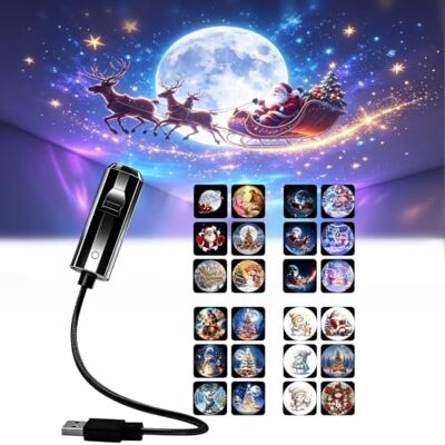OLLDORPH Projektor Weihnachten Innen,Plug And Play HD Weihnachtsprojektor Indoor,Xmas-24pcs OLLDORPH Projektor Weihnachten Innen,Plug And Play HD Weihnachtsprojektor Indoor,Xmas-24pcs