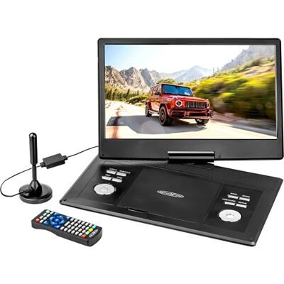 REFLEXION DVD1424 portabler/tragbarer DVD-Player 14 Zoll (36 cm) LCD-Monitor mit DVB-T2 HD Tuner, integrierter Akku, inklusive Gamepad, Game-Disk und 12V-Auto-Adapter REFLEXION DVD1424 portabler/tragbarer DVD-Player 14 Zoll (36 cm) LCD-Monitor mit DVB-T2 HD Tuner, integrierter Akku, inklusive Gamepad, Game-Disk und 12V-Auto-Adapter