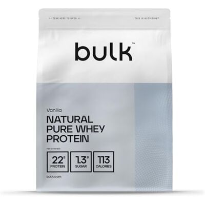 BULK POWDERS Bulk Natürliches reines Molkeproteinkonzentrat, gesüßt mit Stevia, Vanille, 500 g, Verpackung Kann Variieren BULK POWDERS Bulk Natürliches reines Molkeproteinkonzentrat, gesüßt mit Stevia, Vanille, 500 g, Verpackung Kann Variieren