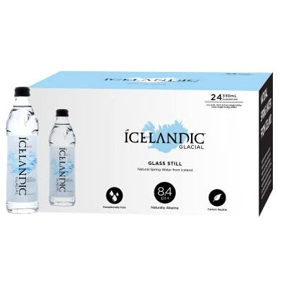 Icelandic Glacial Natürliches Quellwasser – 330 ml Glasflaschen (24er Pack) Premium Stillwasser aus Island Natürlich Alkalisch pH 8,4 BPA-frei Niedriger Mineralgehalt Icelandic Glacial Natürliches Quellwasser – 330 ml Glasflaschen (24er Pack) Premium Stillwasser aus Island Natürlich Alkalisch pH 8,4 BPA-frei Niedriger Mineralgehalt