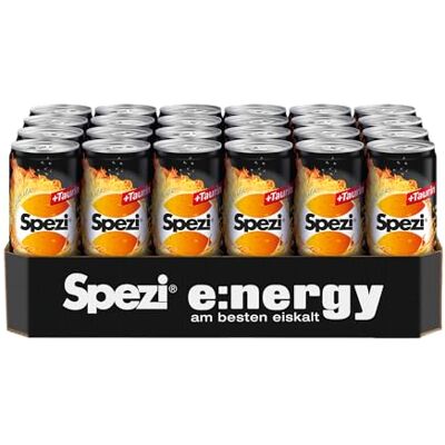 Spezi Energy Dose (24 x 0,33 l) Energy Drink mit Cola & Orangen Geschmack mit Koffein und Vitaminen Spezi Energy Dose (24 x 0,33 l) Energy Drink mit Cola & Orangen Geschmack mit Koffein und Vitaminen