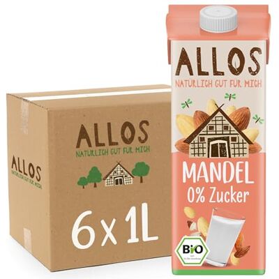 Allos Bio Mandeldrink ohne Zucker Vegane Milchalternative 6 x 1L Allos Bio Mandeldrink ohne Zucker Vegane Milchalternative 6 x 1L