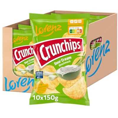 Lorenz Snack World LORENZ Crunchips Sour Cream 10 x 150 g vegetarisch Lorenz Snack World LORENZ Crunchips Sour Cream 10 x 150 g vegetarisch