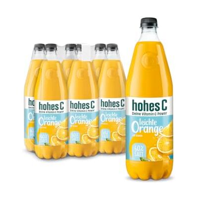 Hohes C leichte Orange (6 x 1l), 60% Saft, Orangensaft, Vitamin C, ohne Zuckerzusatz laut Gesetz, vegan Hohes C leichte Orange (6 x 1l), 60% Saft, Orangensaft, Vitamin C, ohne Zuckerzusatz laut Gesetz, vegan