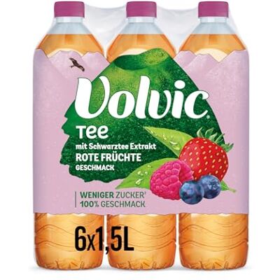 Volvic Tee Rote Früchte Geschmack – 6x1,5L – Aus Schwarztee-Extrakt Volvic Tee Rote Früchte Geschmack – 6x1,5L – Aus Schwarztee-Extrakt