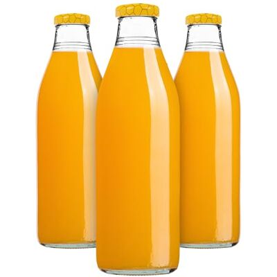KADAX 3er Set Glasflaschen 1L mit Schraubverschluss Honig-Bernstein – Leere Milchflaschen Saftflaschen zum Befüllen für Saft, Milch, Smoothies & Sirup, Refillable Glass Bottles KADAX 3er Set Glasflaschen 1L mit Schraubverschluss Honig-Bernstein – Leere Milchflaschen Saftflaschen zum Befüllen für Saft, Milch, Smoothies & Sirup, Refillable Glass Bottles