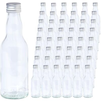 Vitrea 48 leere Glasflaschen 200ml Schraubverschluss Silber kleine Flaschen zum Befüllen mit Deckel für Saft, Getränke, Likör, Öl, Saucen, Sirup 48 Stück, PP28, Kropfhals Vitrea 48 leere Glasflaschen 200ml Schraubverschluss Silber kleine Flaschen zum Befüllen mit Deckel für Saft, Getränke, Likör, Öl, Saucen, Sirup 48 Stück, PP28, Kropfhals