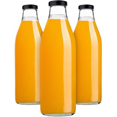 KADAX 3er Set Glasflaschen 1L mit Schraubverschluss Schwarz – Leere Milchflaschen Saftflaschen zum Befüllen für Saft, Milch, Smoothies & Sirup, Refillable Glass Bottles KADAX 3er Set Glasflaschen 1L mit Schraubverschluss Schwarz – Leere Milchflaschen Saftflaschen zum Befüllen für Saft, Milch, Smoothies & Sirup, Refillable Glass Bottles