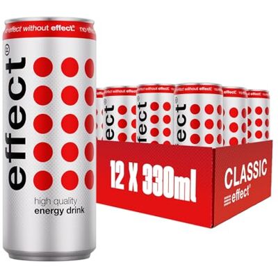 effect CLASSIC Energy Drink – Tray mit 12 x 330 ml Energy Dosen Einweg, Koffeinhaltiges Erfrischungsgetränk mit B-Vitaminen – einzigartiger & erfrischender Geschmack, vegan effect CLASSIC Energy Drink – Tray mit 12 x 330 ml Energy Dosen Einweg, Koffeinhaltiges Erfrischungsgetränk mit B-Vitaminen – einzigartiger & erfrischender Geschmack, vegan