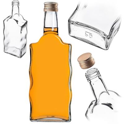 KADAX Glasflaschen 500ml mit Schraubverschluss Gold – Leere Flaschen zum Befüllen für Saft, Likör, Öl, Essig & Sirup, Refillable Glass Bottles KADAX Glasflaschen 500ml mit Schraubverschluss Gold – Leere Flaschen zum Befüllen für Saft, Likör, Öl, Essig & Sirup, Refillable Glass Bottles