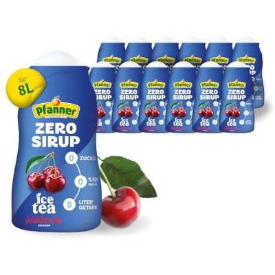 Pfanner Zero Sirup Ice Tea Wildkirsche (12 x 57 ml) – Zuckerfreier Getränkesirup für 12 x 8 L Eistee – kalorienfrei & ohne Zucker – Eistee Geschmack Pfanner Zero Sirup Ice Tea Wildkirsche (12 x 57 ml) – Zuckerfreier Getränkesirup für 12 x 8 L Eistee – kalorienfrei & ohne Zucker – Eistee Geschmack