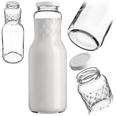 KADAX Glasflaschen 1L mit Schraubverschluss 1 Stück – Leere Milchflaschen Saftflaschen zum Befüllen für Saft, Milch, Smoothies & Sirup, Refillable Glass Bottles KADAX Glasflaschen 1L mit Schraubverschluss 1 Stück – Leere Milchflaschen Saftflaschen zum Befüllen für Saft, Milch, Smoothies & Sirup, Refillable Glass Bottles