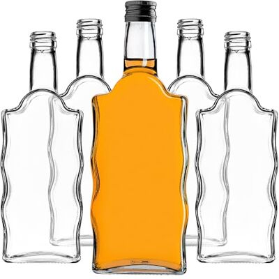 KADAX 5er Set Glasflaschen 500ml mit Schraubverschluss Schwarz – Leere Flaschen zum Befüllen für Saft, Likör, Öl, Essig & Sirup, Refillable Glass Bottles KADAX 5er Set Glasflaschen 500ml mit Schraubverschluss Schwarz – Leere Flaschen zum Befüllen für Saft, Likör, Öl, Essig & Sirup, Refillable Glass Bottles
