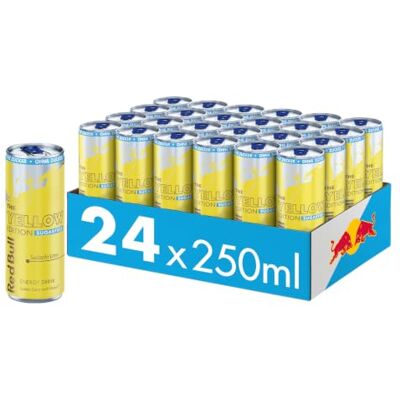 Red Bull Sugarfree Energy Drink Sudachi-Lime Yellow Edition beinhaltet Koffein, Taurin, B-Vitamine, Süßungsmittel und Wasser, 250 ml, 24-Pack Red Bull Sugarfree Energy Drink Sudachi-Lime Yellow Edition beinhaltet Koffein, Taurin, B-Vitamine, Süßungsmittel und Wasser, 250 ml, 24-Pack